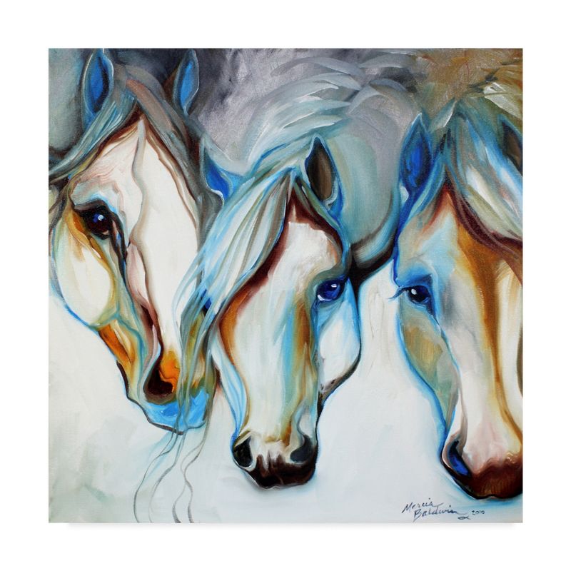 Trademark Fine Art -Marcia Baldwin '3 Nobles Equine Abstract' Canvas Art, 2 of 4