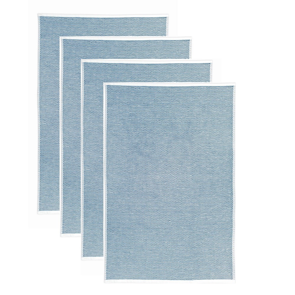 Photos - Towel 4pk Terry Honeycomb Kitchen  Classic Blue - MU Kitchen