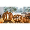Wooden Pumpkin Cut-Out Decor Natural Autumn Accents (Set of 6) by Melrose - 2 of 3