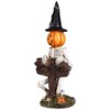 Northlight Jack-O-Lantern Skeleton in Witch's Hat and Happy Halloween Sign - 9.5" - 4 of 4