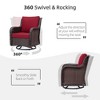 Outdoor Porch Chairs with Table, 3-Piece Wicker Glider Rocking Chair Set, 360° Swivel Patio Furniture - 2 of 4