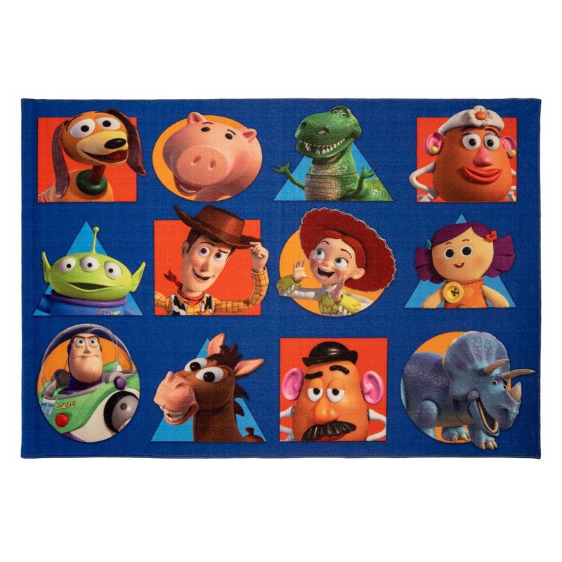54&#34;x78&#34; Toy Story Squares Area Kids&#39; Rug, 1 of 6