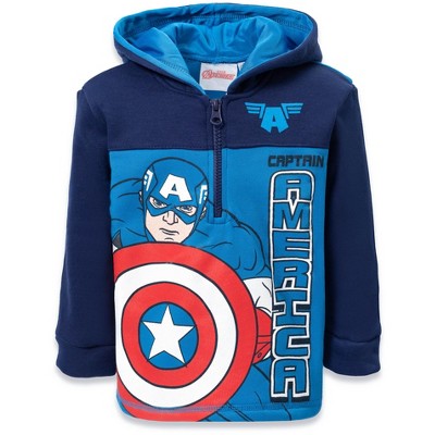 Marvel Avengers Captain America Big Boys Fleece Half Zip Hoodie 14-16