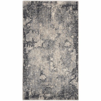 Nourison Home Moroccan Celebration Abstract Splash Area Rug Blue/Beige 2'2" x 3'9"