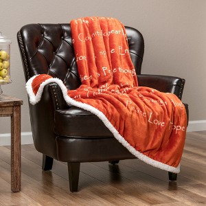 Chanasya Sympathy Warm Hugs Support Gift Throw Blanket with Plush Faux Shearling Side - 1 of 4