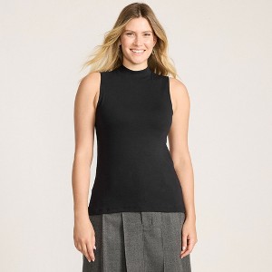 Lands' End Women's Sleeveless Polished Essentials Mock Neck Top - 1 of 4