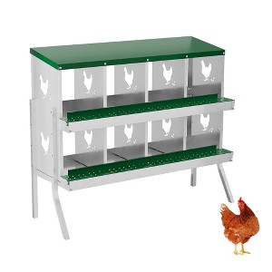 Chicken Nesting Box, Steel Roll Out Egg Collection with Vented Design, Rustproof Laying Box - 1 of 4