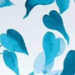 teal watercolor leaves