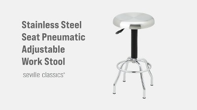 Stainless Steel Top Pneumatic Work Adjustable Height Barstool