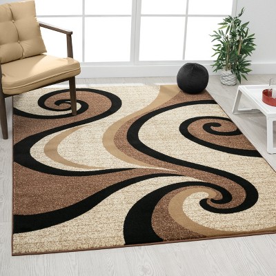 Luxe Weavers Contemporary Abstract Geometric Swirl Area Rug
