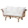 Edana Natural Rattan Sofa with Cushion White/Natural Brown - bali & pari: Bohemian Style, Polyester Upholstery, No Assembly Required - 3 of 4