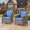Belord Brown Wicker Outdoor Chairs,Patio Lounge Club Chairs Set of 2 with All Weather Resistant Deep Seat High Back, Patio Furniture Chairs - 2 of 4
