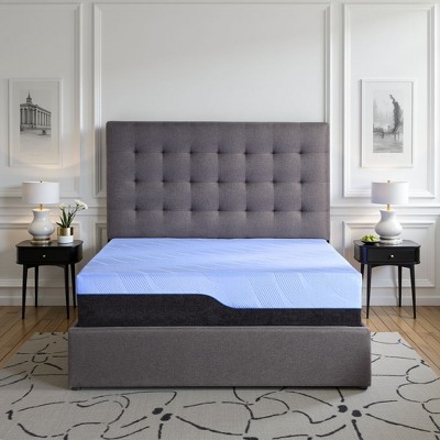 Vynxaria 12-Inch Twin Hybrid Kids Mattress, Cooling GelCare Memory Foam & 320 Wrapped Coils, 6-Layer, Blue Ice Yarn Cover, Adjustable Base Compatible