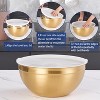 Gold Mixing Bowls with Airtight Lids, Stainless Steel Nesting Mixing Bowls Set of 7, Ideal for Baking, Prepping and Serving Food, Stackable Design - 4 of 4