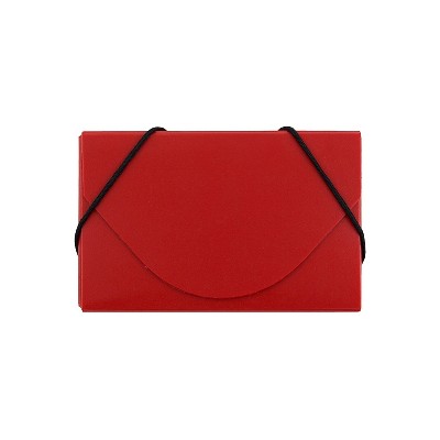 JAM Paper Plastic Business Card Holder Case Red Solid Sold Individually 9167042