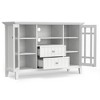 53" Solid Wood TV Stand, Tempered Glass Tall Transitional Media with Cord Management, Adjustable Shelves and Metal Glides for Living Room and Bedroom - 4 of 4
