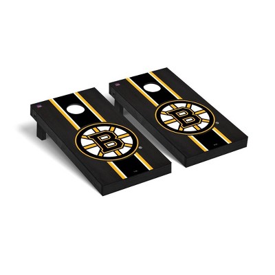 NHL Boston Bruins Premium Cornhole Board Onyx Stripe Version