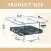 FURNIinspire Coffee Table 2 Tier Square Coffee Table with Clear Glass Black Marble Pattern Sticker for Living Room, Black, 31.4"*31.4"*16.6" - 3 of 4
