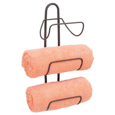 Mdesign Large 3-tier Standing Metal Bathroom Towel Holder Stand ...