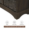 Rustic Storage Cabinet with Two Drawers and Four  Classic Rattan Basket for Dining Room/Living Room (White) - 4 of 4