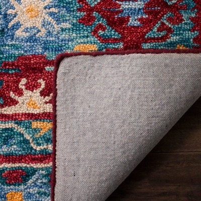 Handmade Aspen Blue Geometric Wool Area Rug - 59"x84"