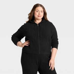 Women's Cozy Zip-Up Hoodie Cardigan - Universal Thread™ - 1 of 3