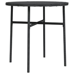 vidaXL Tea Table, Black, 17.7", Poly Rattan - 1 of 4