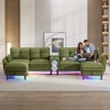 Vipbear 115" Modular Sectional Sofa with Bluetooth Speaker & USB Charger, Cloud Couch with LED Lights - 2 of 4