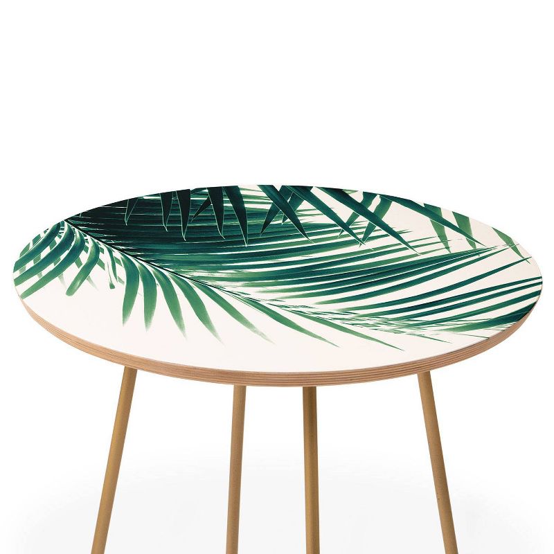 Round Anita&#39;s &#38; Bella&#39;s Artwork Palm Leaves Green Vibes Side Table Green/Gold - Deny Designs, 3 of 6