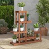 Tangkula 6 Tier Wood Plant Stand Tiered Plant Shelf for Multiple Potted Plants with High Low Structure Indoor & Outdoor Flower Rack - 4 of 4