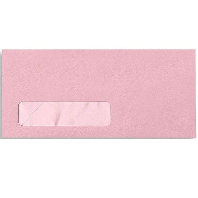 LUX 4 1/8" x 9 1/2" #10 Window Envelopes Pastel Pink 50/Pack 27419-50