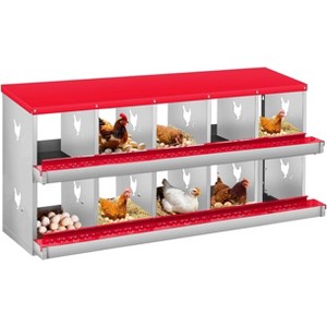 Coucheta Chicken Nesting Boxes - Available in Multiple Styles (Bracket Leg/Two-Tier/Wall Mount) & Compartments (6/8/10) for Easy Egg Collection. - 1 of 4