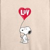 Women's - Peanuts - Snoopy Luv Lightweight French Terry Wide Neck Long Sleeve Shirt - 2 of 4