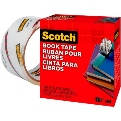 Scotch 845 Book Tape, 2 Inches x 15 Yards, 3 Inch Core, Crystal Clear