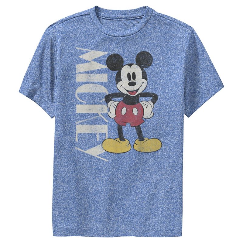 Boy's Disney '90s Mickey Mouse Distressed Performance Tee, 1 of 5