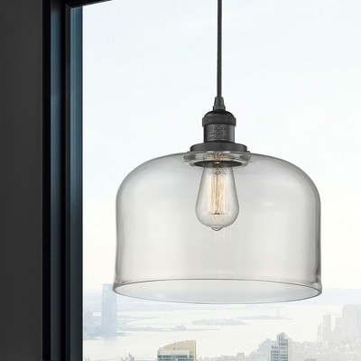 Matte Black Glass Mini Drum Pendant Light