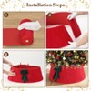 Adjustable Christmas Tree Collar, Rustic Plush Faux Fur Tree Collar Soft Xmas Tree Ring Boho Tree Skirt for Holiday Decorations - 3 of 4