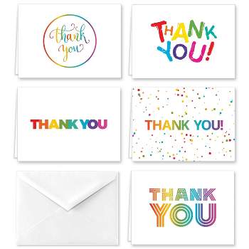 Paper Frenzy Rainbow Thank You Note Cards and Envelopes - 25 pack