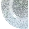 Essential Decor & Beyond 13" Silver Glass Charger with Flowery Modern Design Set of 4 - 4 of 4