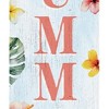 HomeRoots 36" Blue And Pink Solid Wood Tropical Floral Aloha Summer Porch Sign - 4 of 4