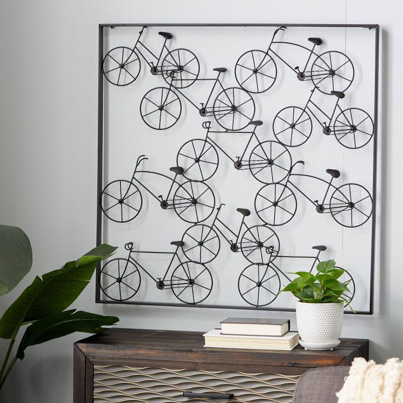 Metal Bike Stacked Wall Decor with Black Frame - Olivia &#38; May, 1 of 7
