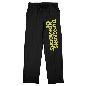 Dungeons & Dragons Logo Men's Black Sleep Pajama Pants - 1 of 4