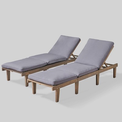 Ariana 2pk Acacia Wood Chaise Lounge - Christopher Knight Home