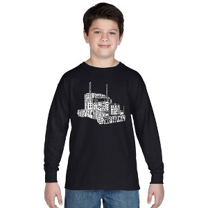 LA Pop Art Boy's Word Art Long Sleeve - KEEP ON TRUCKIN' - 1 of 4