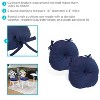 Sunnydaze Indoor/Outdoor Cozy Olefin Replacement Round Patio Bistro Chair Seat Cushion - 15" - Blue - 2pk - 2 of 4