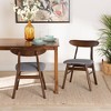 Baxton Studio 2pc Ulyana Fabric and Wood Dining Chair Set Gray/Dirty Oak: Polyester Upholstery, Rubberwood Frame - 3 of 4