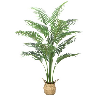 Whizmax Artificial Palm Tree,Fake Faux Tropical Palm Silk Plant with 15 Trunks Paradise Palm Floor House Plant in Pot for Home Office Garden