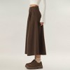Anna-Kaci Women's High Waist Pleated A-Line Maxi Skirt with Structured Volume, Smooth Draping Fabric - 3 of 4