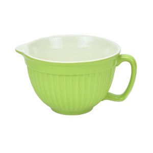 Omniware Simsbury Stoneware Batter Bowl - 2 Quart Mixing Bowl with Handle & Pour Spout - Microwave, Oven, Freezer, Dishwasher Safe - (Citron) - 1 of 1