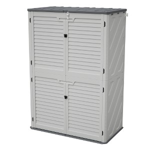Ridstar 74.25 in. H Large Outdoor Lockable Storage Cabinet for Backyard, Patio & Garden-Ivory White - 1 of 4